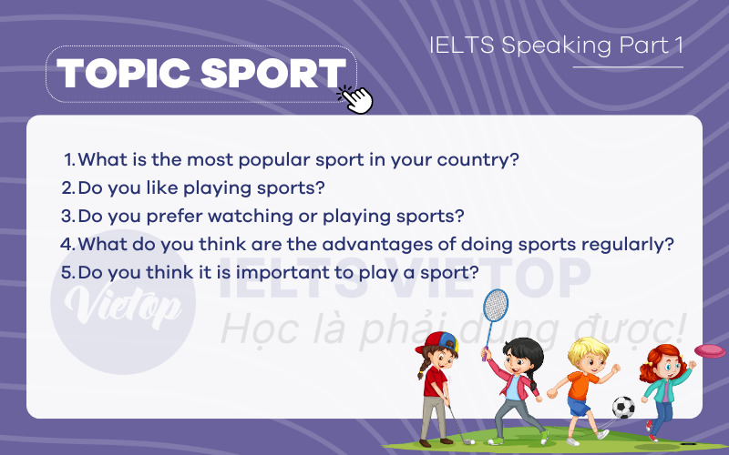 Bài mẫu topic Sport - Speaking IELTS part 1