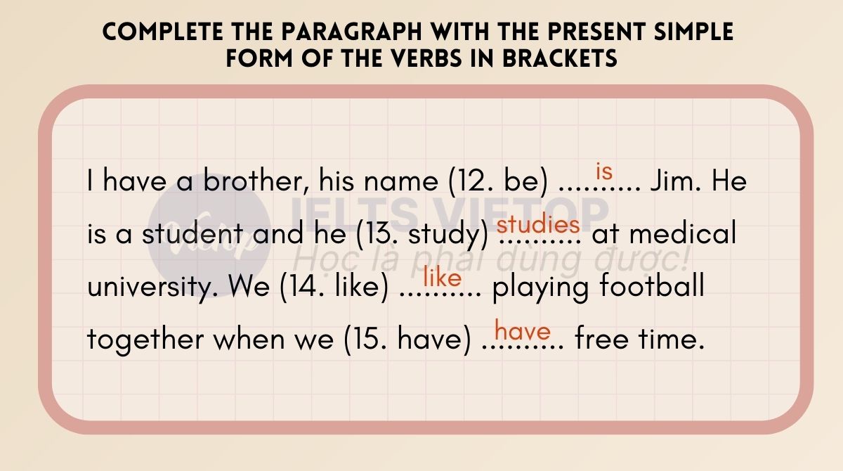 Complete the paragraph with the present simple form of the verbs in brackets