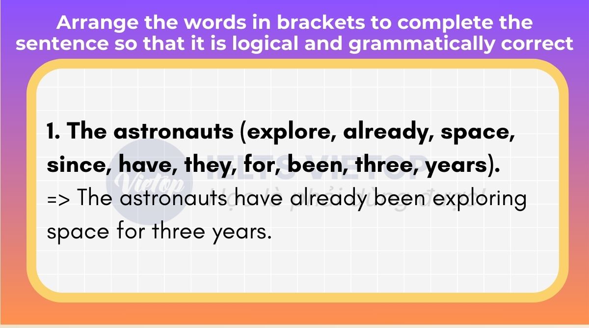 Arrange the words in brackets to complete the sentence so that it is logical and grammatically correct