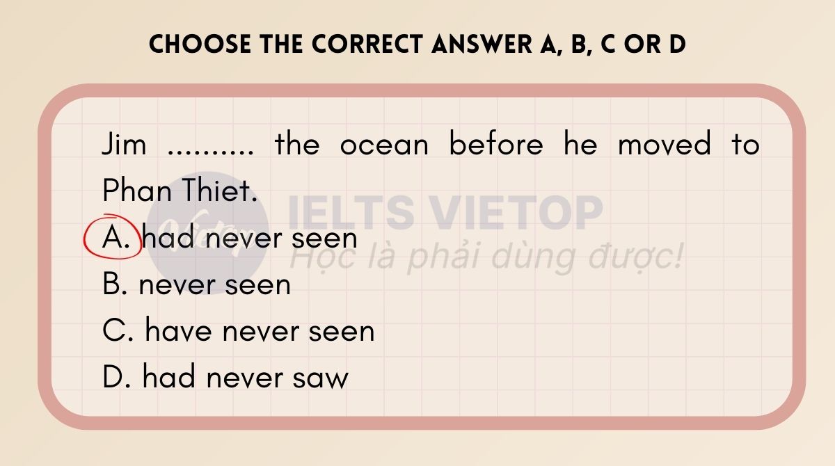Choose the correct answer A, B, C or D