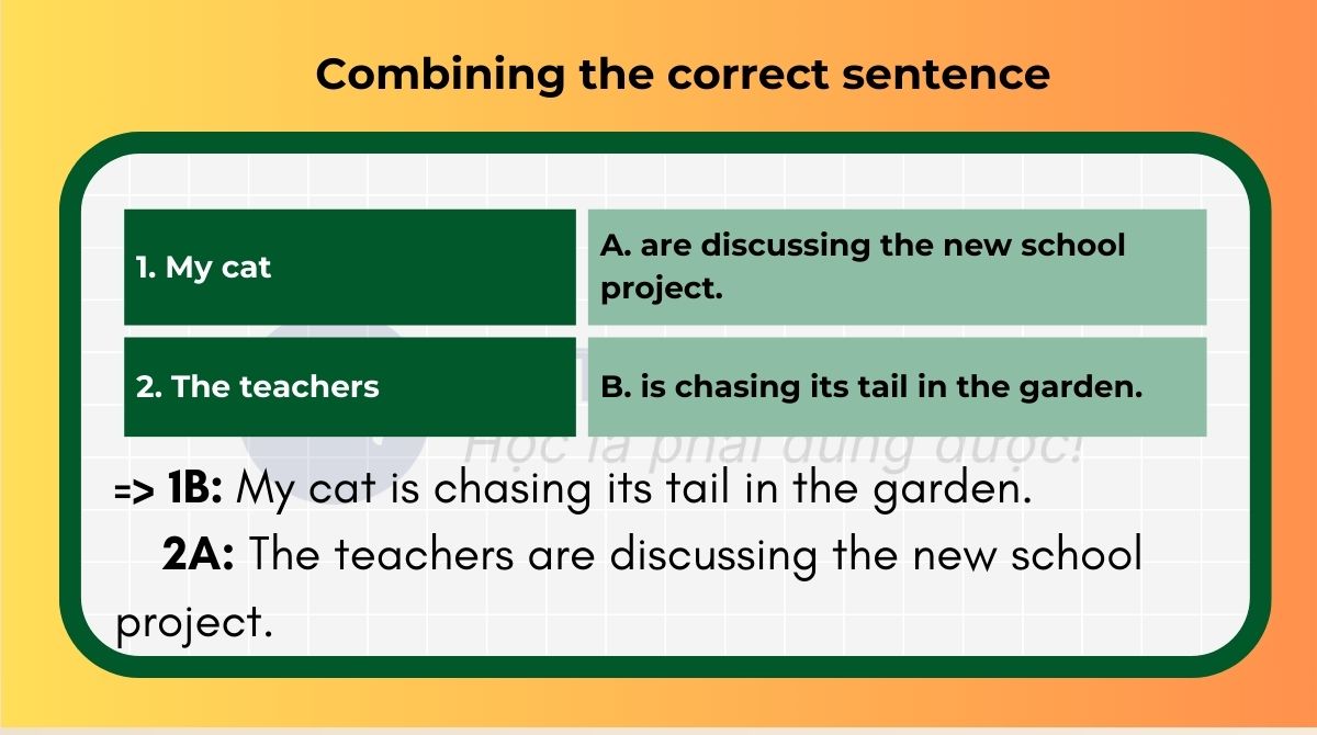 Combining the correct sentence 1