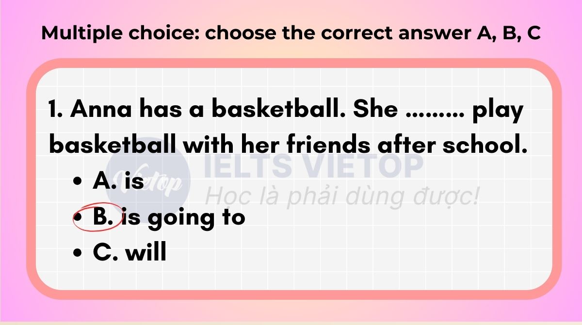 Multiple choice choose the correct answer A B C 2