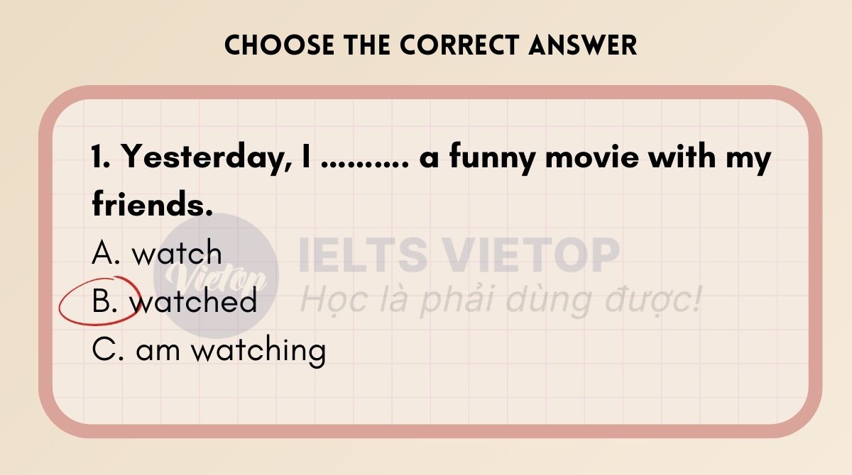 Multiple choice choose the correct answer A B C