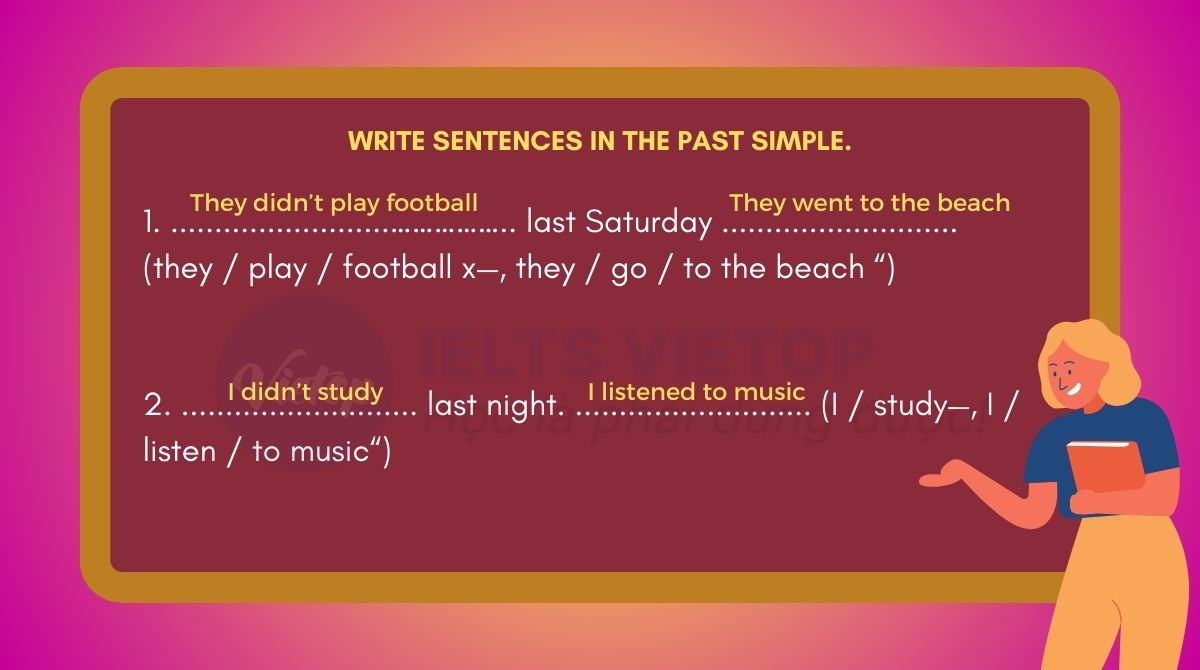 Write sentences in the past simple