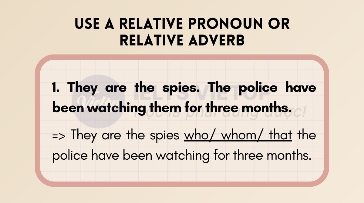 Use a relative pronoun or relative adverb to combine each pair of sentences