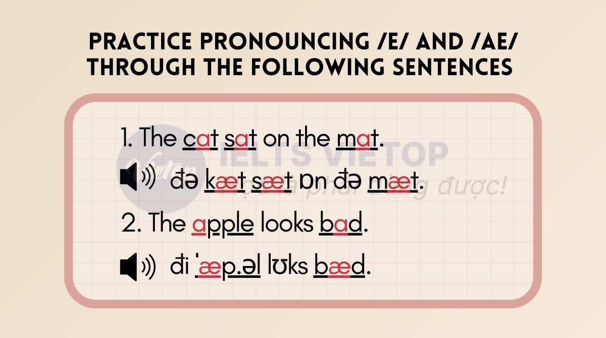 Practice pronouncing /e/ and /æ/ through the following sentences, pay attention to the words in bold
