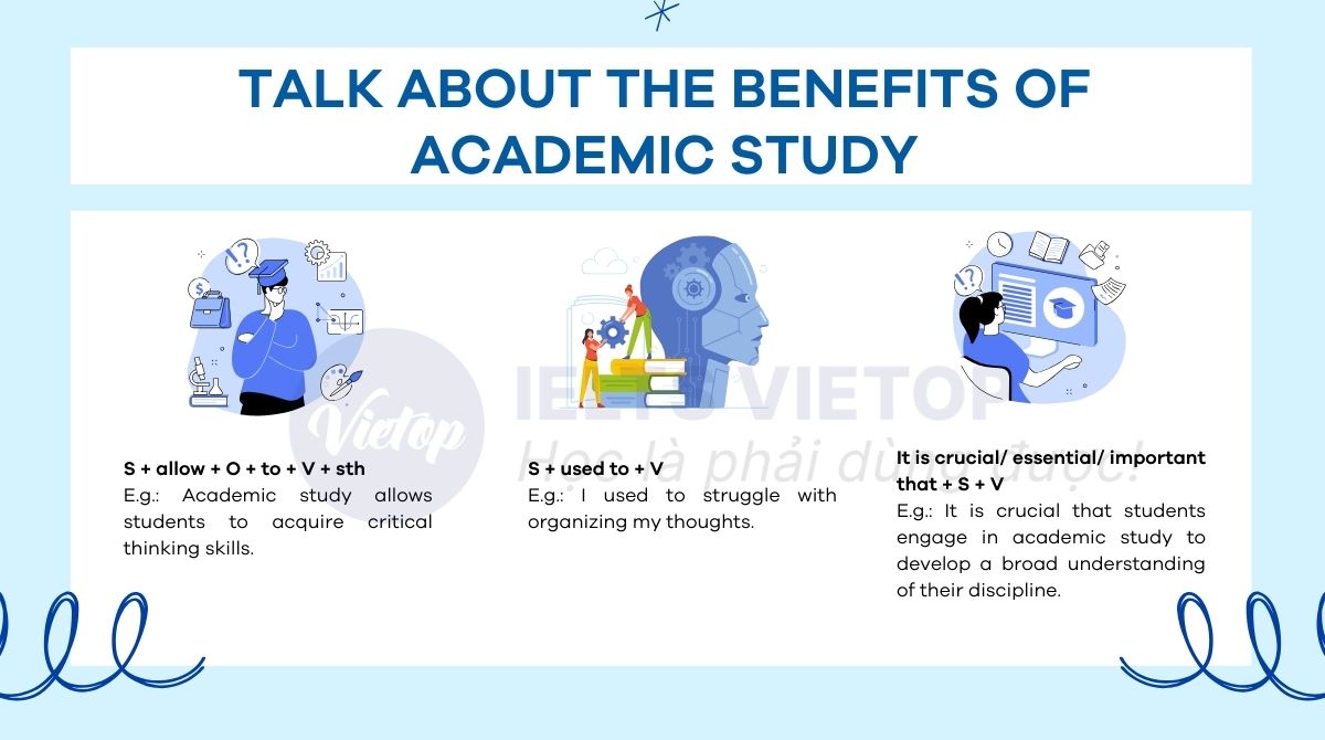 Cấu trúc chủ đề talk about the benefits of academic study