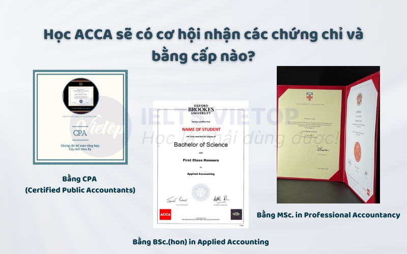 Học ACCA sẽ có cơ hội nhận các chứng chỉ và bằng cấp nào?