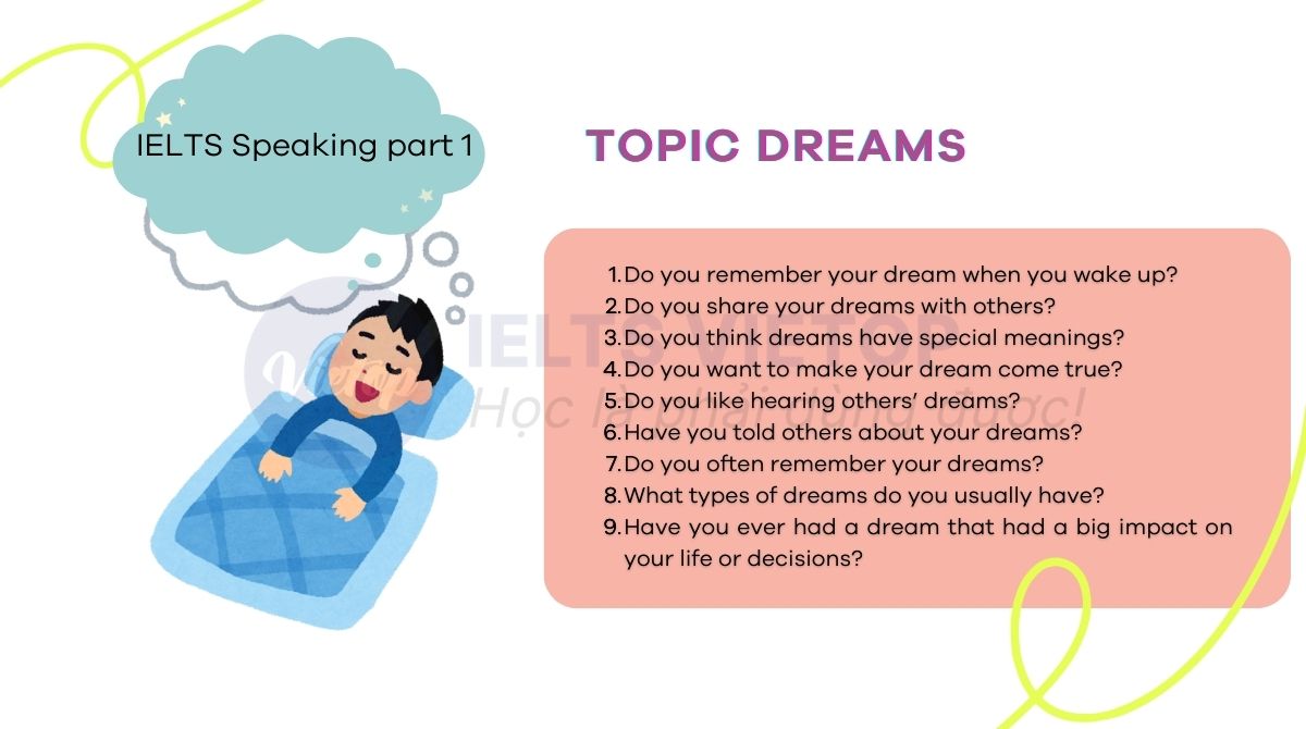 Topic dreams - IELTS Speaking part 1