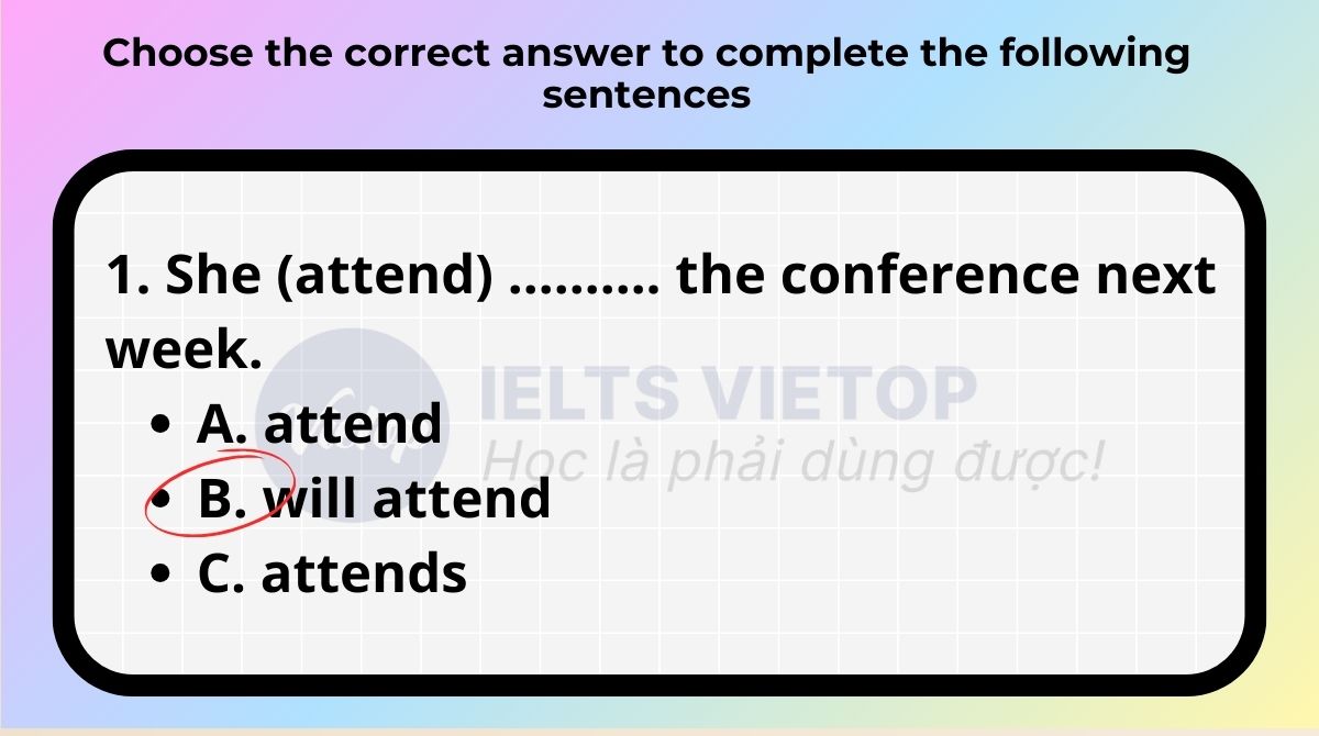 Choose the correct answer to complete the following sentences 14