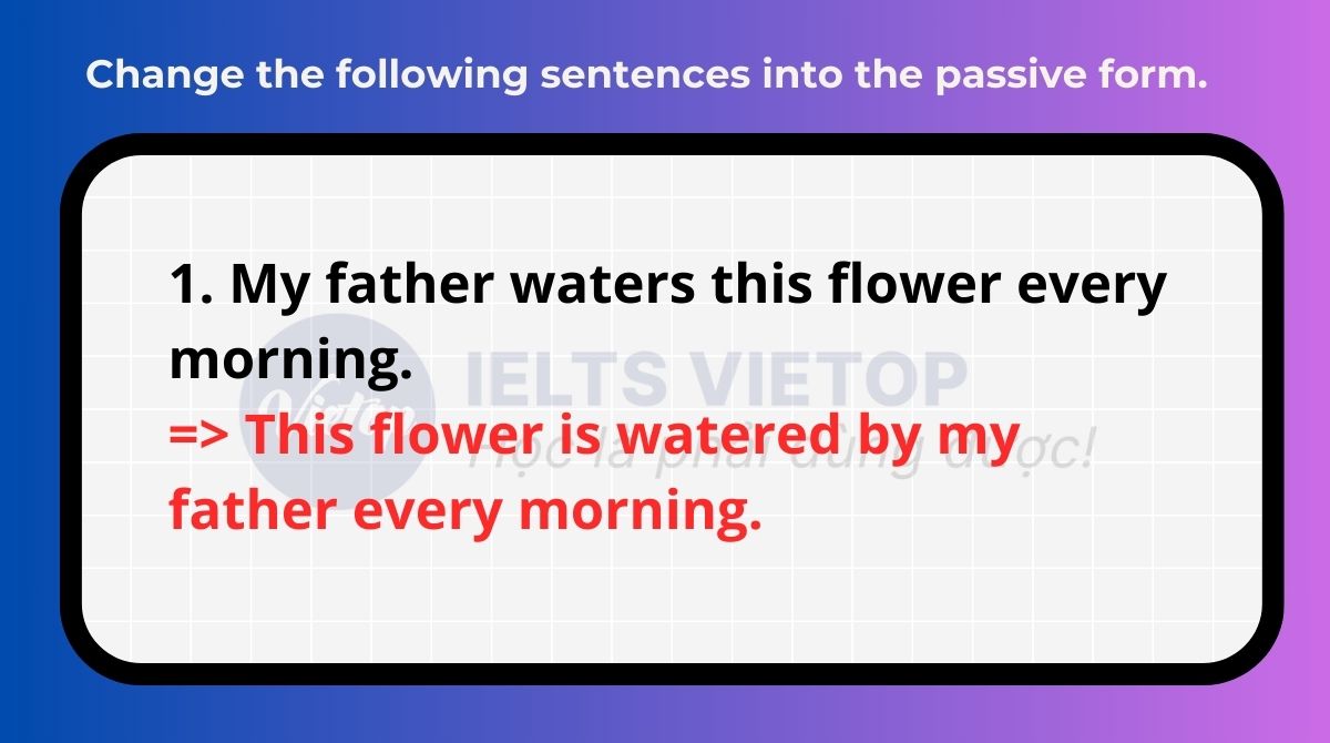 Change the following sentences into the passive form