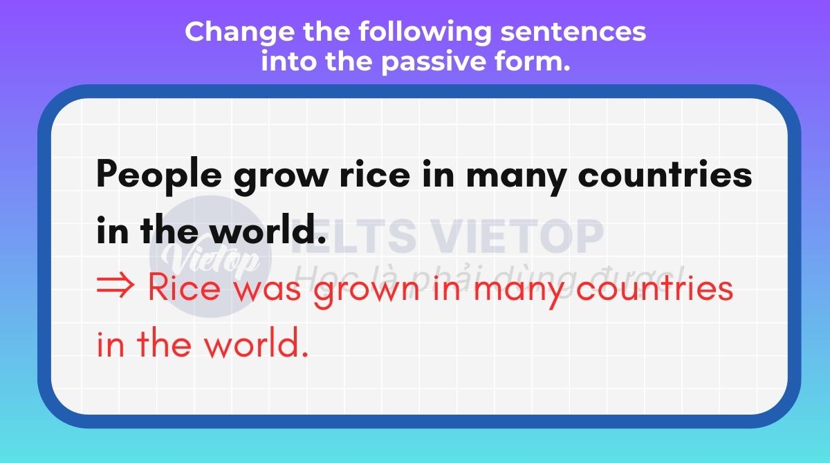 Change the following sentences into the passive form