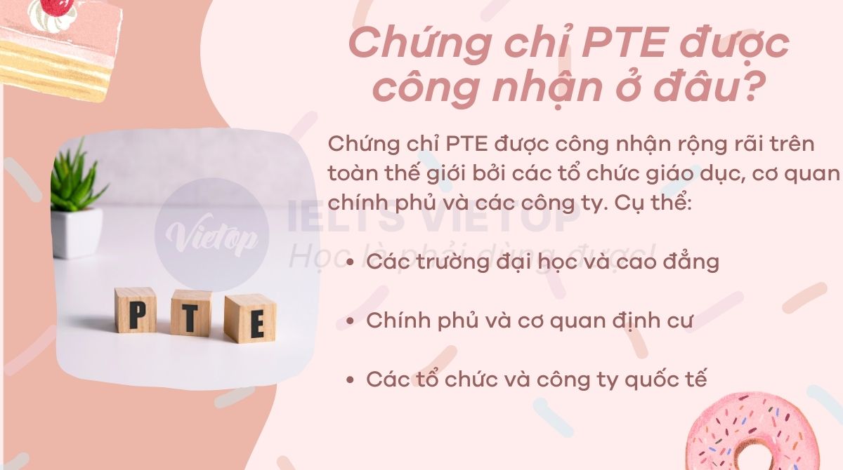 Chứng chỉ PTE được công nhận ở đâu