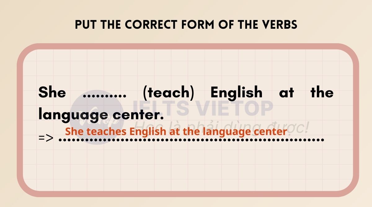 Put the correct form of the verb