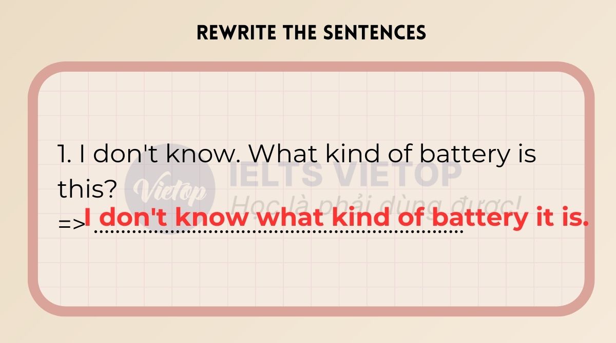 Rewrite the sentences