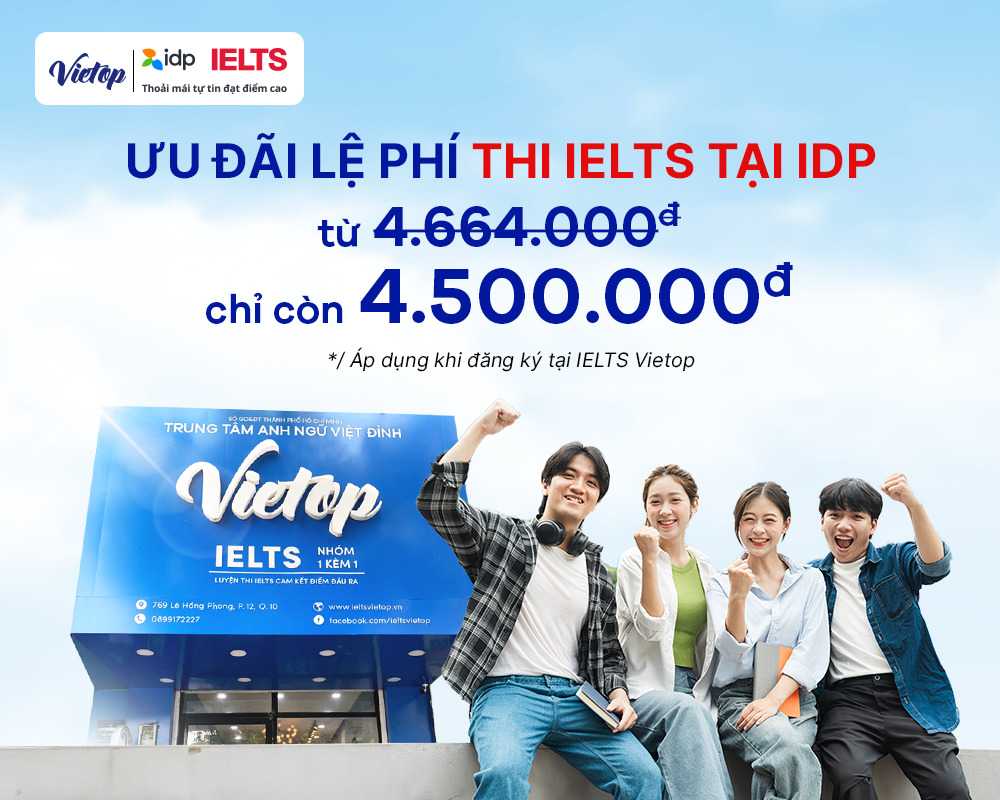 Ảnh giảm lệ phí thi IELTS tại IDP