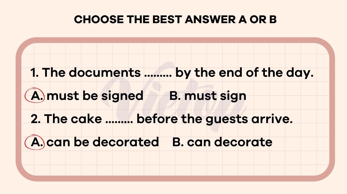 Choose the best answer A or B