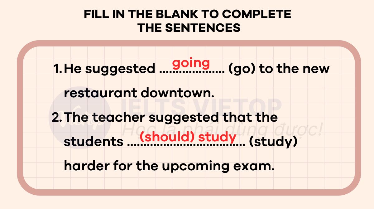 Fill in the blank to complete the sentences