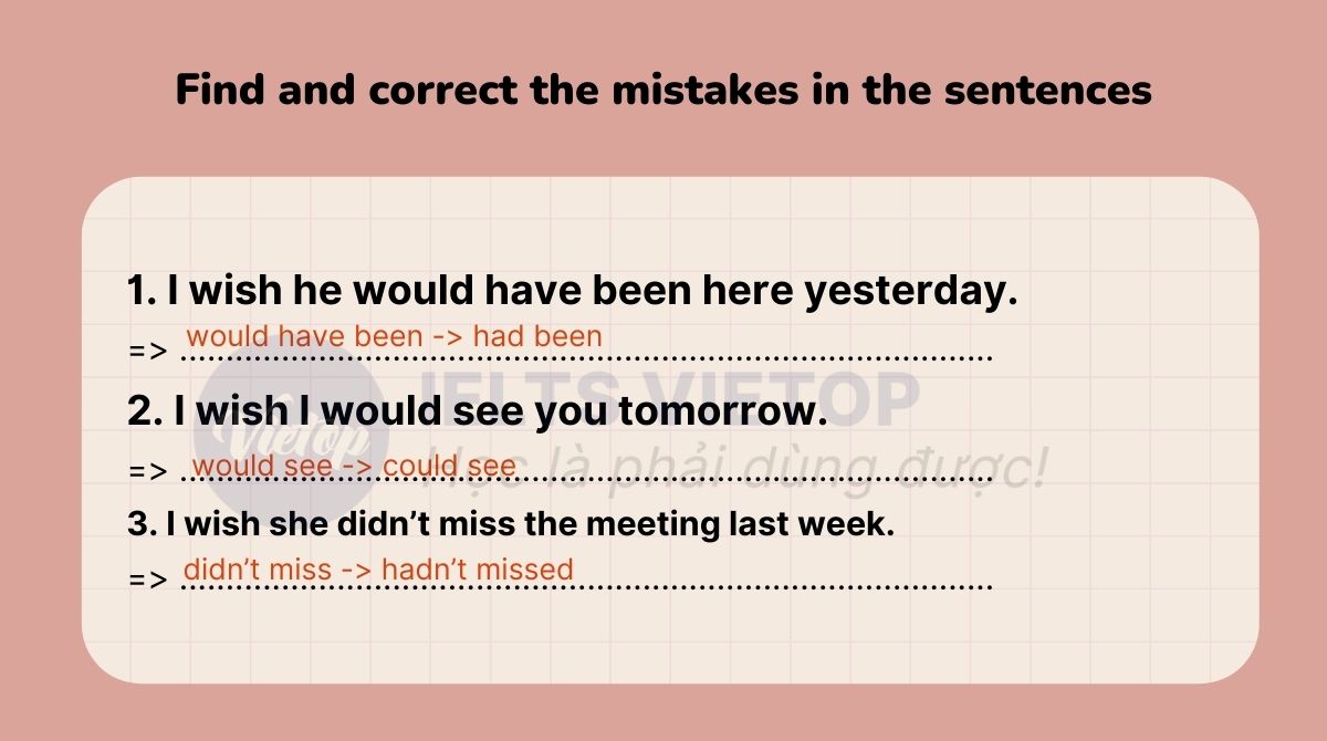 Find and correct the mistakes in the sentences