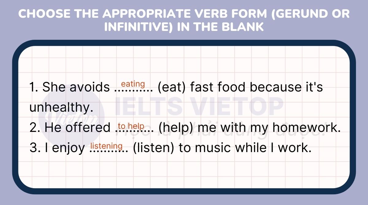 Choose the appropriate verb form