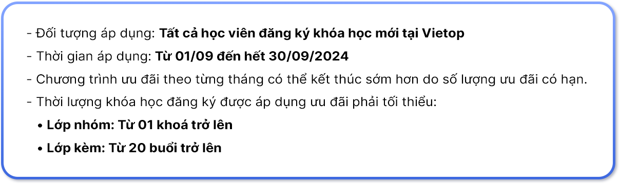 Điều kiện áp dụng chương trình ưu đãi