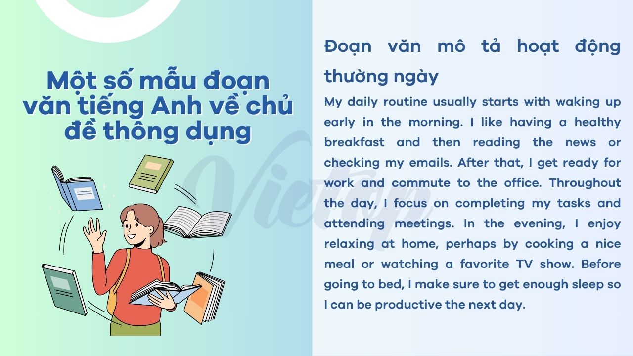 Một số mẫu đoạn văn tiếng Anh về chủ đề thông dụng