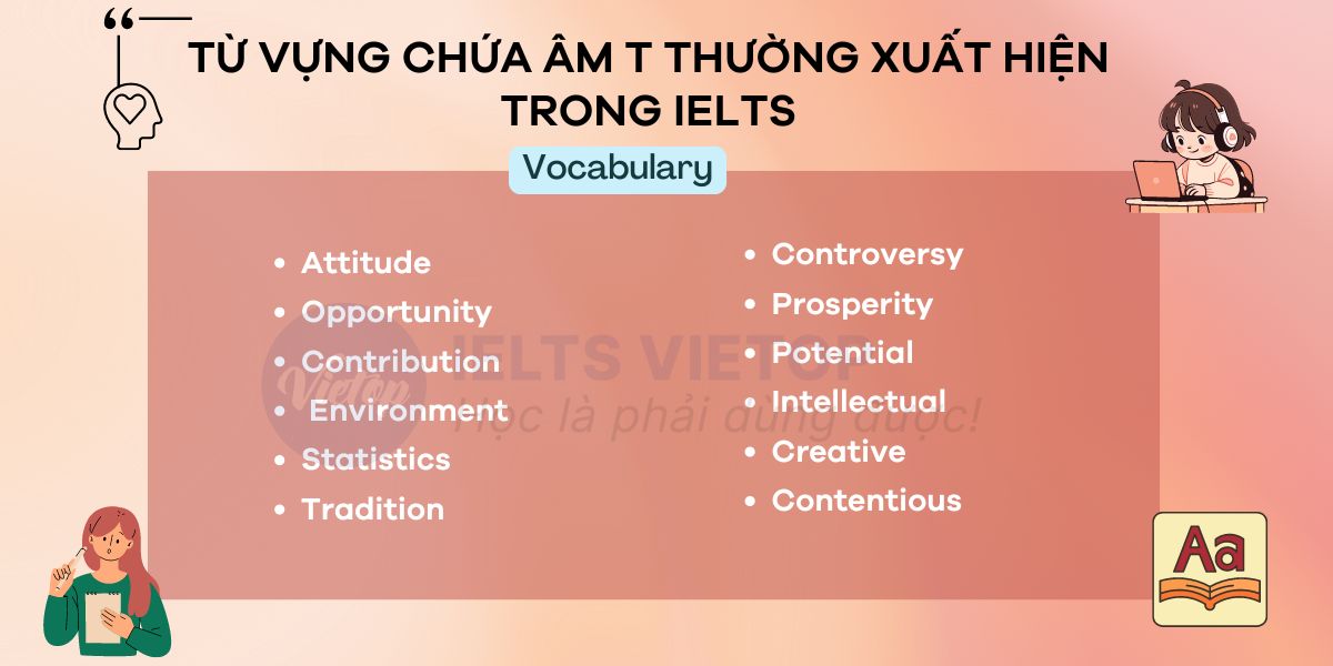 Từ vựng chứa âm t thường xuất hiện trong IELTS